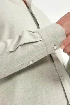 Sage Cotton And Tencel™ Shirt - Made In Italy -Pini Parma Clothing Store sage cotton tencel shirt 3