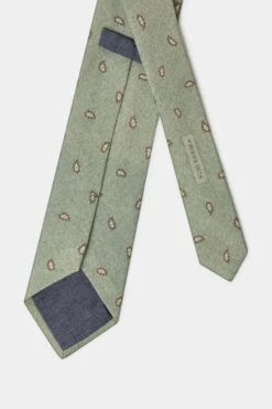 Sage Paisley Tie - Made In Italy -Pini Parma Clothing Store sage paisley tie .2