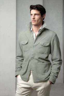 Sage Safari Jacket Flannel Super 180s – Made In Italy