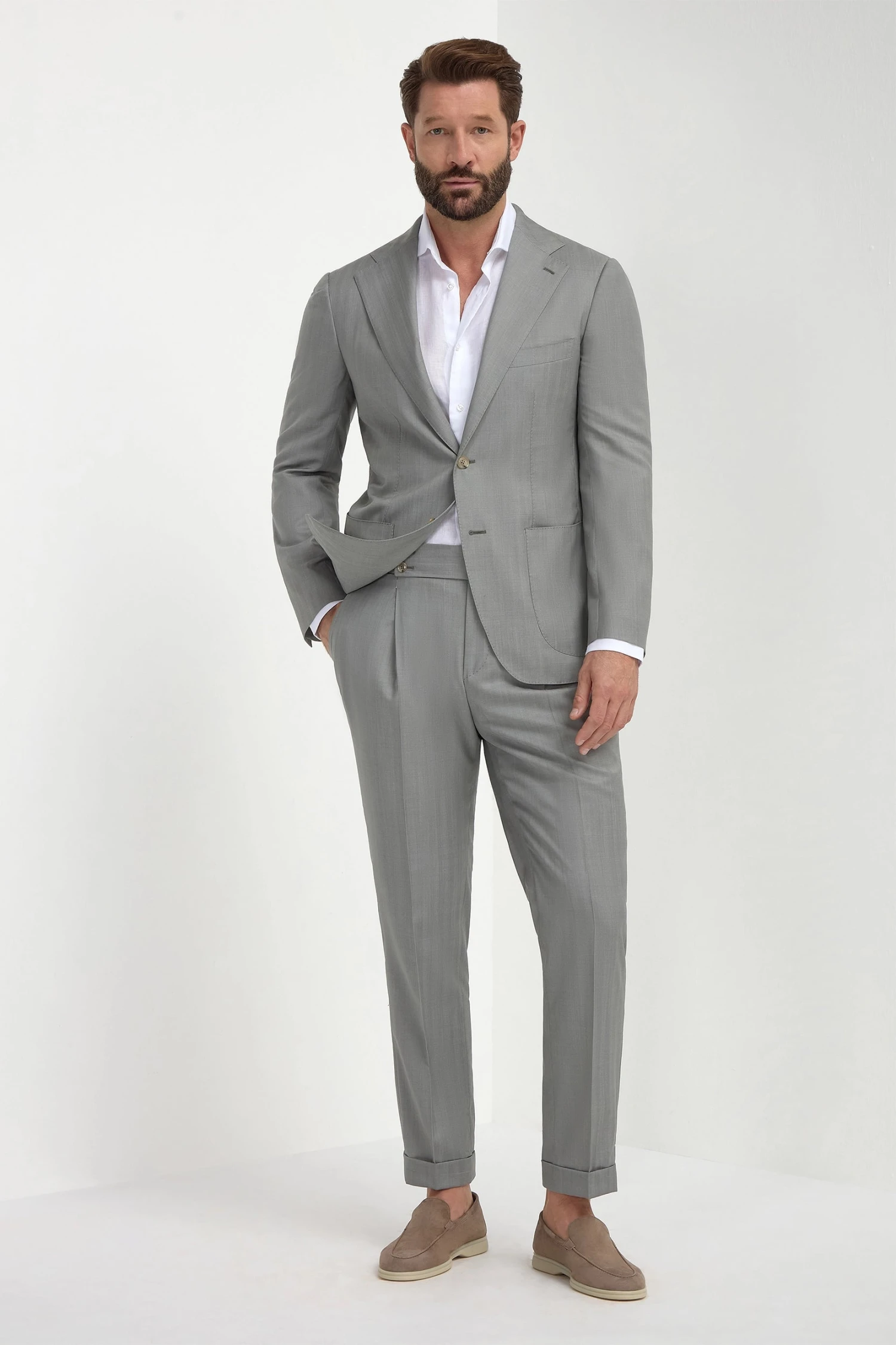 Sage Solaro Wool And Silk Suit - Made In Italy 3 Sage Solaro Wool And Silk Suit - Made In Italy