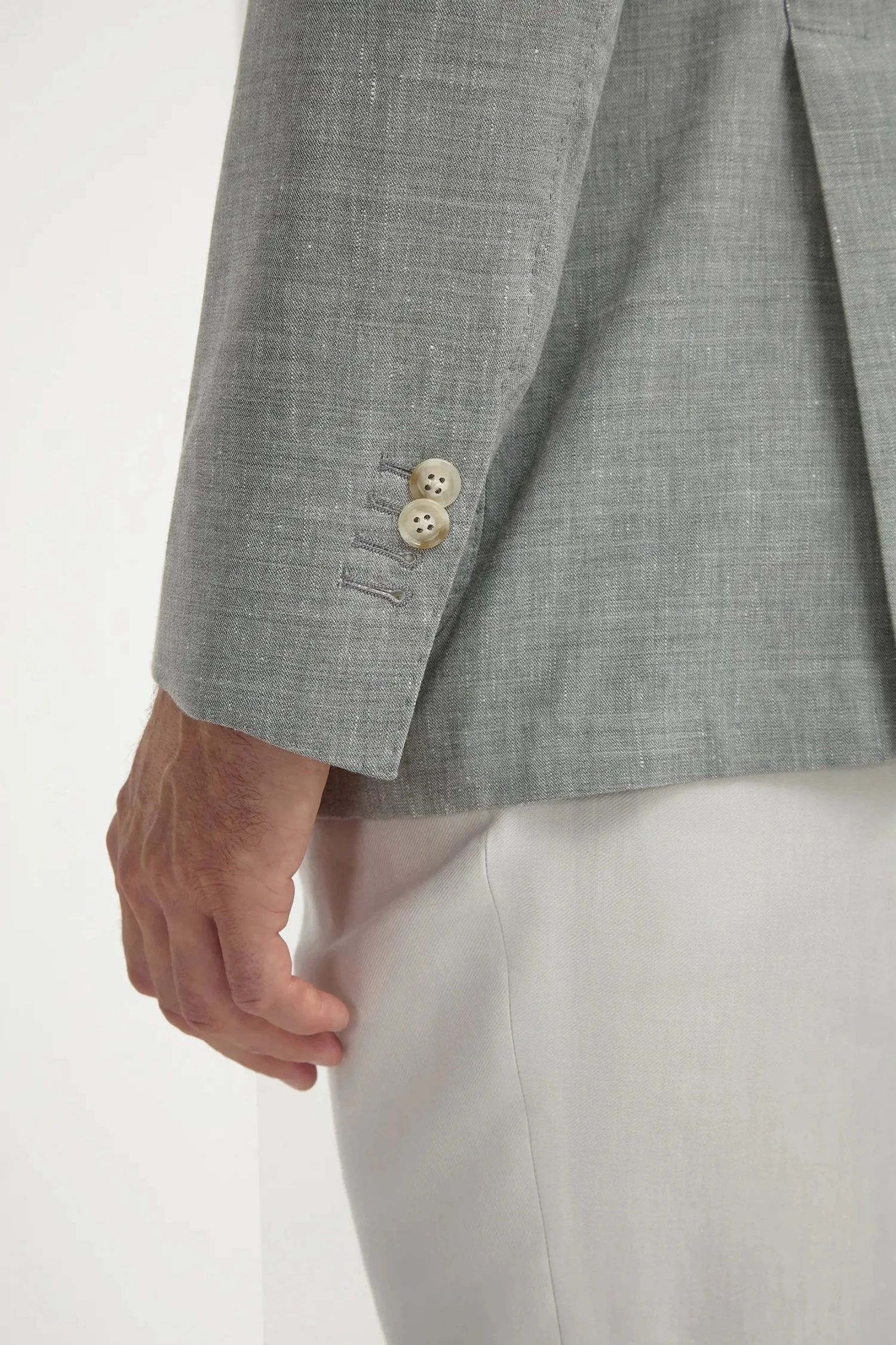 Sage Wool And Linen Jacket - Made In Italy 4 Sage Wool And Linen Jacket - Made In Italy - Image 2