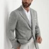 Sage Wool And Linen Jacket - Made In Italy -Pini Parma Clothing Store sage wool linen jacket 5