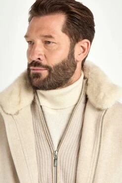 Sand Bomber With Removable Mink Collar – Made In Italy 14 Sand Bomber With Removable Mink Collar – Made In Italy -Pini Parma Clothing Store sand loro piana mink bomber