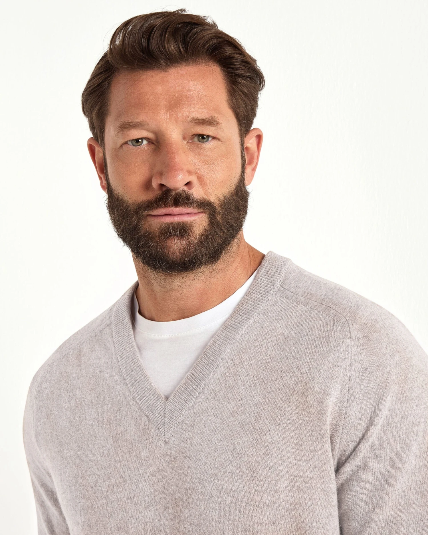 Sand V-neck Sweater - Made In Italy 4 Sand V-neck Sweater - Made In Italy - Image 2