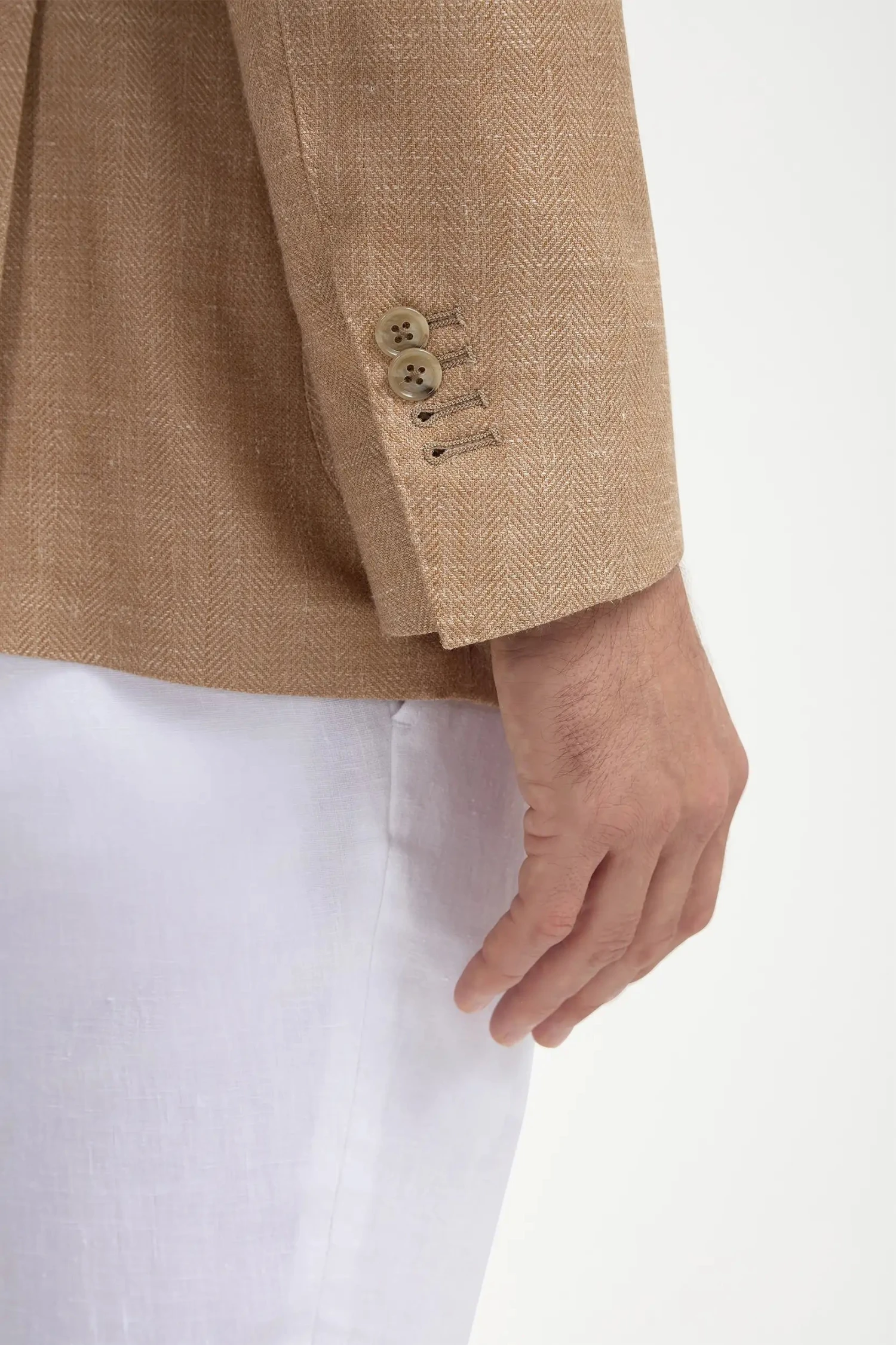 Sandstone Herringbone Jacket - Made In Italy 4 Sandstone Herringbone Jacket - Made In Italy - Image 2