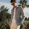 Sky Grey Herringbone Linen Safari Jacket – Made In Italy 2 Sky Grey Herringbone Linen Safari Jacket – Made In Italy -Pini Parma Clothing Store sky grey linen safari jacket 1
