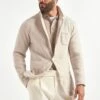 Stone Knitted Jacket – Wool And Cashmere – Made In Italy -Pini Parma Clothing Store stone knitted jacket 3