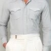 Stone Velvet Effect Western Shirt - Made In Italy 2 Stone Velvet Effect Western Shirt - Made In Italy -Pini Parma Clothing Store stone western shirt 1