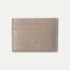 Taupe Leather Card Holder - Made In Italy -Pini Parma Clothing Store taupe card holder 1