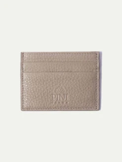 Taupe Leather Card Holder - Made In Italy