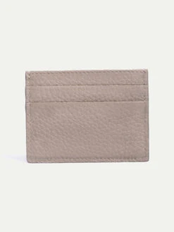Taupe Leather Card Holder - Made In Italy -Pini Parma Clothing Store taupe card holder 3
