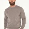 Taupe Cashmere Round Neck – Made In Italy 1 Taupe Cashmere Round Neck – Made In Italy -Pini Parma Clothing Store taupe cashmere crewneck 1