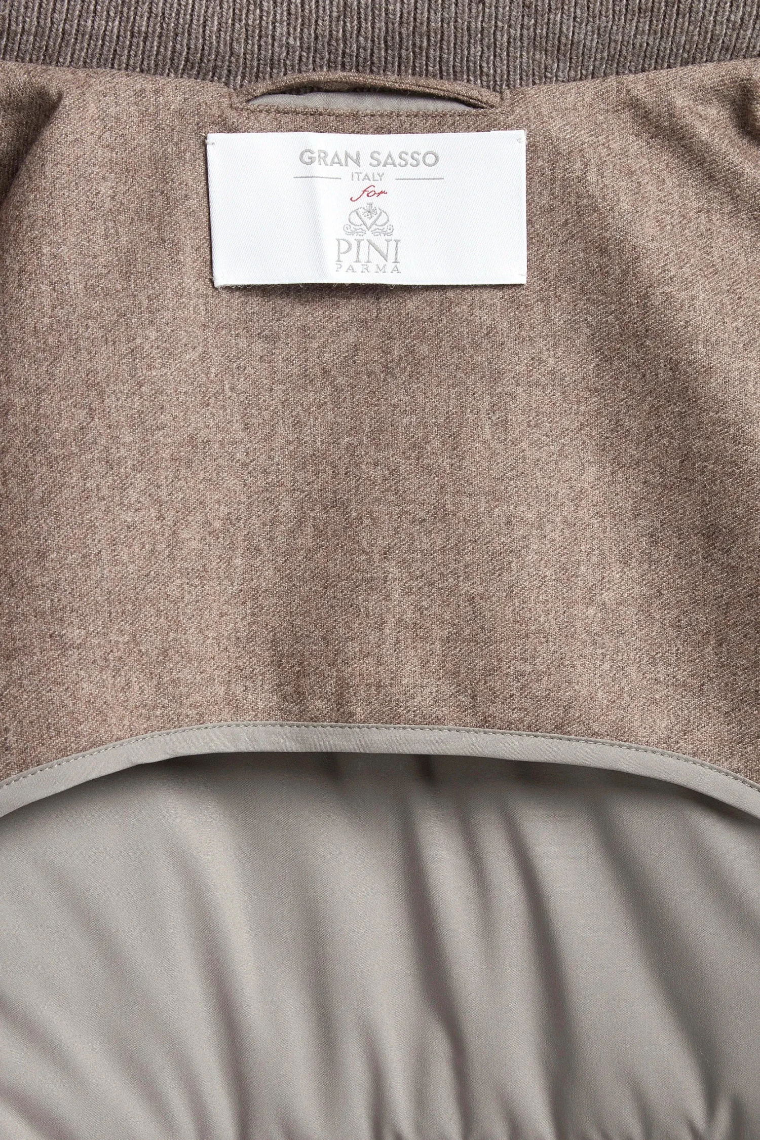 Taupe Flannel And Knit Hooded Jacket - Made In Italy 7 Taupe Flannel And Knit Hooded Jacket - Made In Italy - Image 5