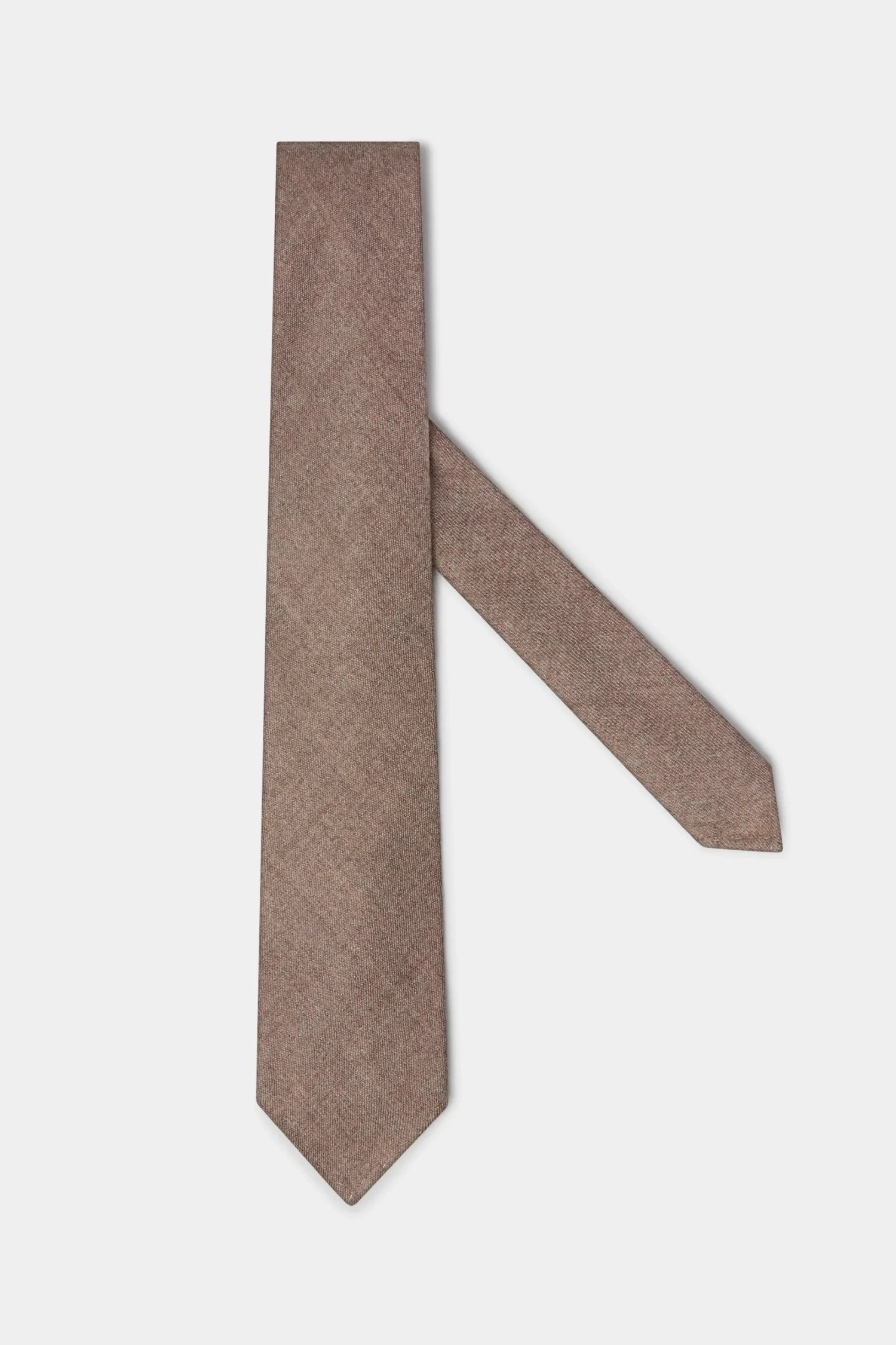 Taupe Flannel Tie - Made In Italy 3 Taupe Flannel Tie - Made In Italy