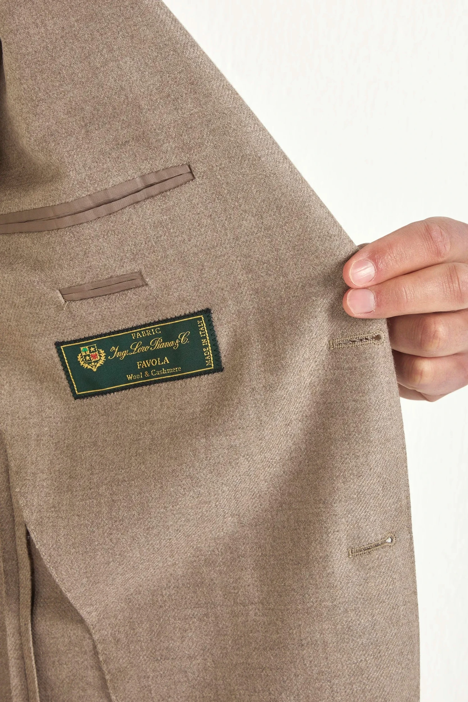 Taupe Jacket In Wool And Cashmere - Made In Italy 4 Taupe Jacket In Wool And Cashmere - Made In Italy - Image 2