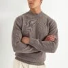 Taupe Mock Neck - Made In Italy -Pini Parma Clothing Store taupe mock neck 5