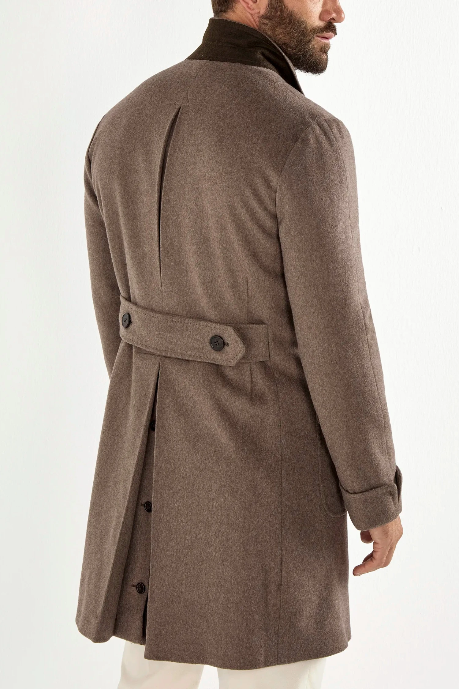 Taupe Polo Coat – Made In Italy 4 Taupe Polo Coat – Made In Italy - Image 2