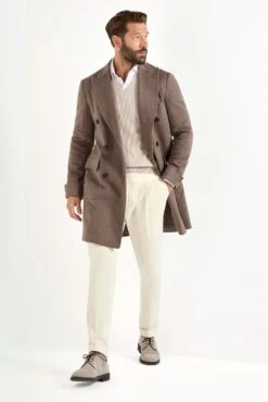 Taupe Polo Coat – Made In Italy 10 Taupe Polo Coat – Made In Italy -Pini Parma Clothing Store taupe polo coat loro piana wool 2