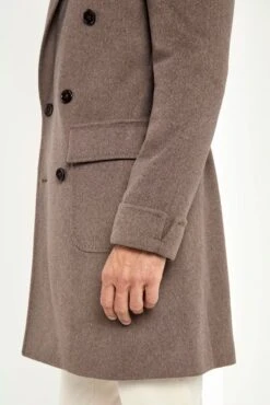 Taupe Polo Coat – Made In Italy 11 Taupe Polo Coat – Made In Italy -Pini Parma Clothing Store taupe polo coat loro piana wool 3