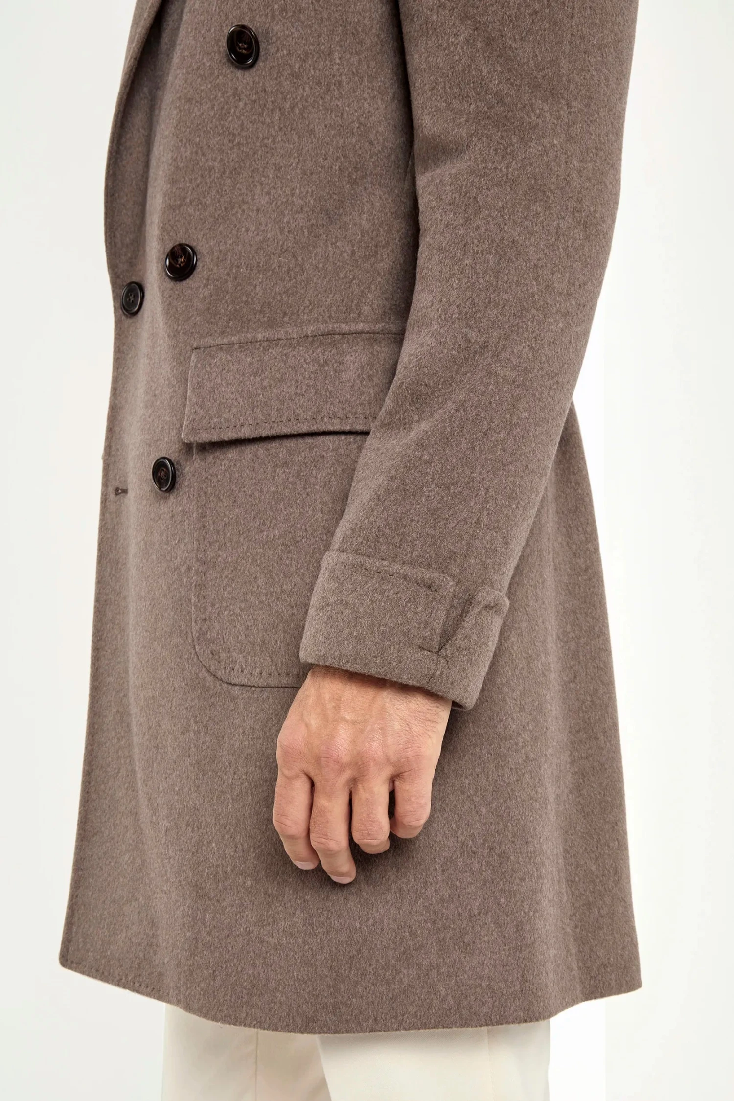 Taupe Polo Coat – Made In Italy 7 Taupe Polo Coat – Made In Italy - Image 5