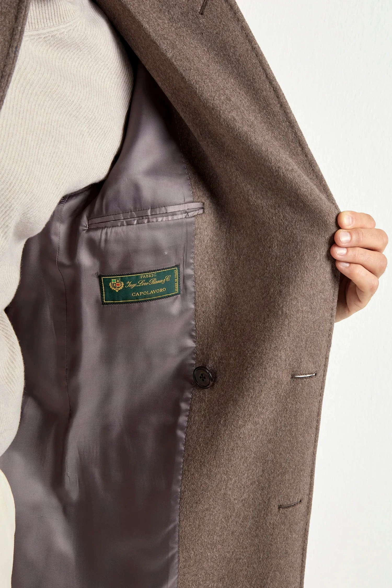 Taupe Polo Coat – Made In Italy 5 Taupe Polo Coat – Made In Italy - Image 3