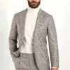 Taupe Prince Of Wales Suit - Made In Italy 2 Taupe Prince Of Wales Suit - Made In Italy -Pini Parma Clothing Store taupe prince of wales suit loro piana wool 1