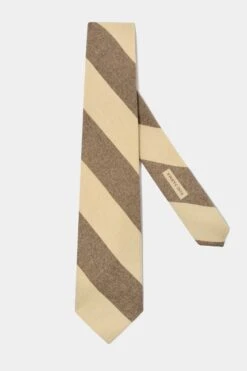 Taupe Regimental Tie - Made In Italy