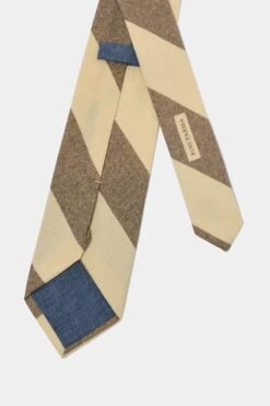 Taupe Regimental Tie - Made In Italy -Pini Parma Clothing Store taupe regimental tie 3