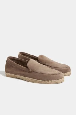 Taupe Suede Espadrilles - Made In Italy