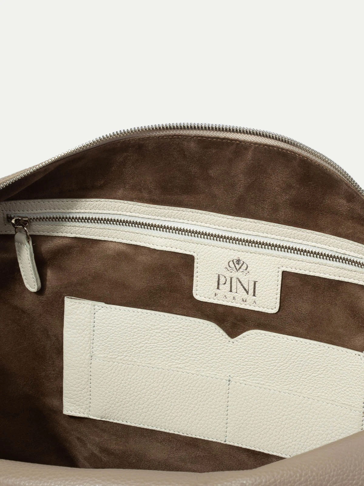 Taupe Leather Weekender Bag - Made In Italy 7 Taupe Leather Weekender Bag - Made In Italy - Image 5