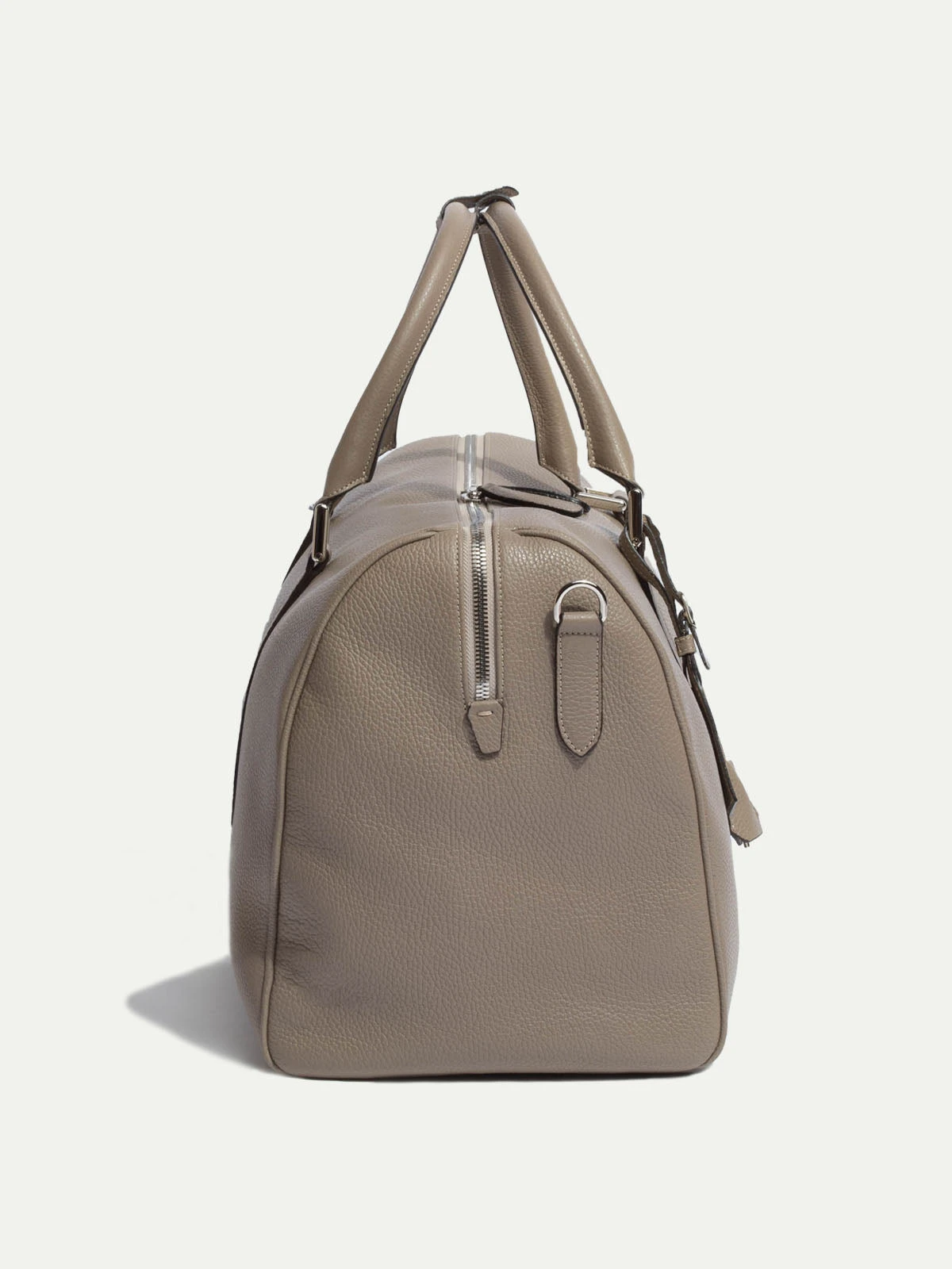 Taupe Leather Weekender Bag - Made In Italy 5 Taupe Leather Weekender Bag - Made In Italy - Image 3