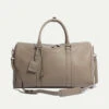 Taupe Leather Weekender Bag - Made In Italy -Pini Parma Clothing Store taupe weekender bag 5
