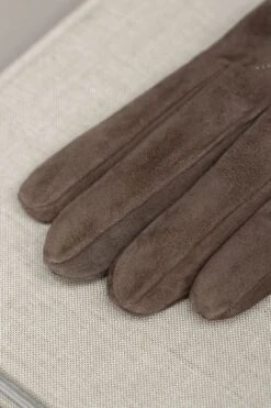 Taupe Suede Gloves - Made In Italy -Pini Parma Clothing Store taupe suede gloves 2