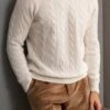 White Cable Knit Sweater – Made In Italy -Pini Parma Clothing Store taupecashmeresweater 3 bc879ebb fc5a 414c be4d fb951edbef69