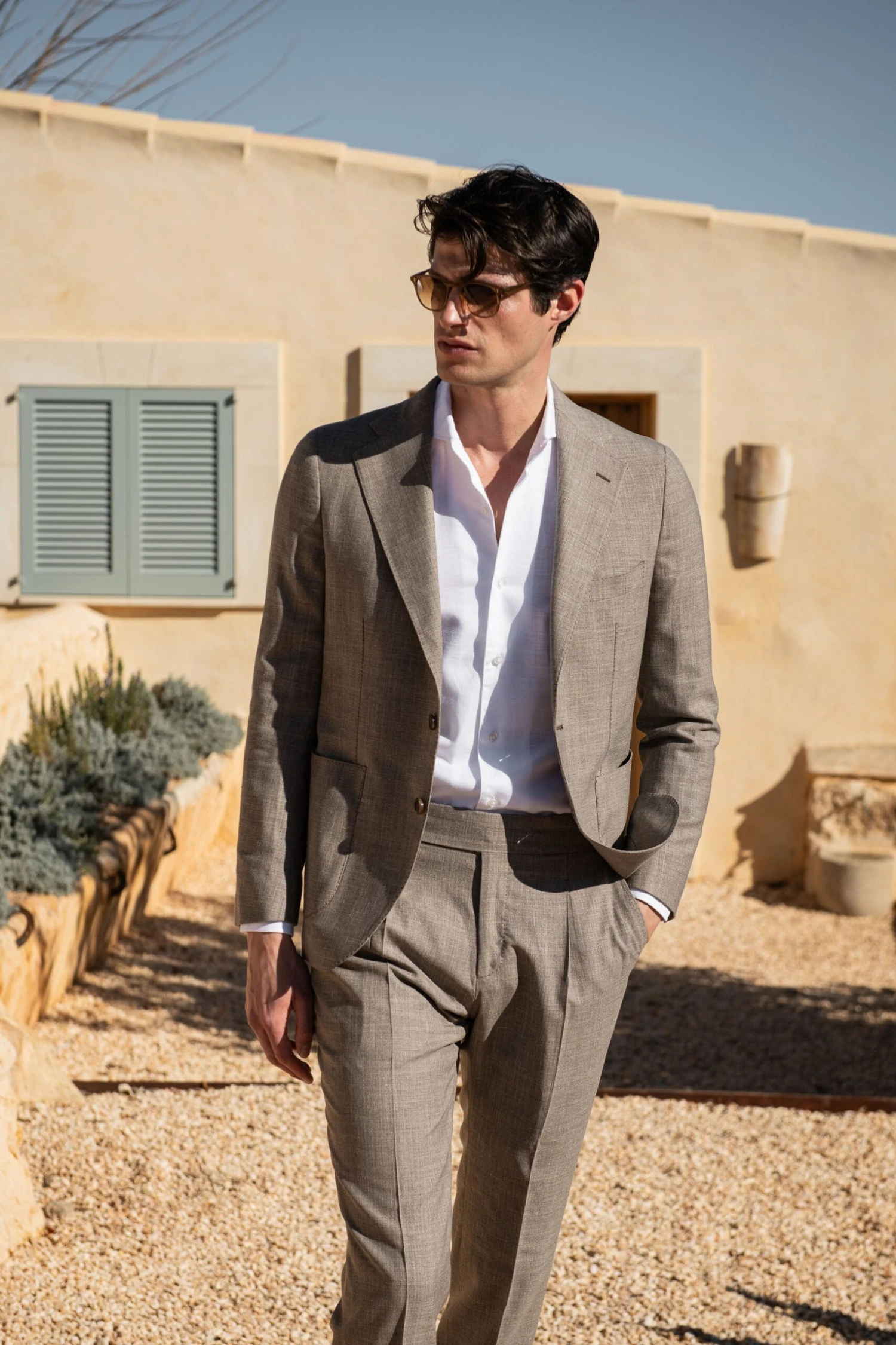 Tobacco Wool Silk And Linen Suit - Made In Italy 3 Tobacco Wool Silk And Linen Suit - Made In Italy