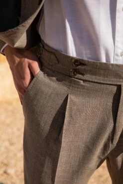 Tobacco Wool Silk And Linen Suit - Made In Italy 9 Tobacco Wool Silk And Linen Suit - Made In Italy -Pini Parma Clothing Store tobacco suit loro piana wool silk linen 3