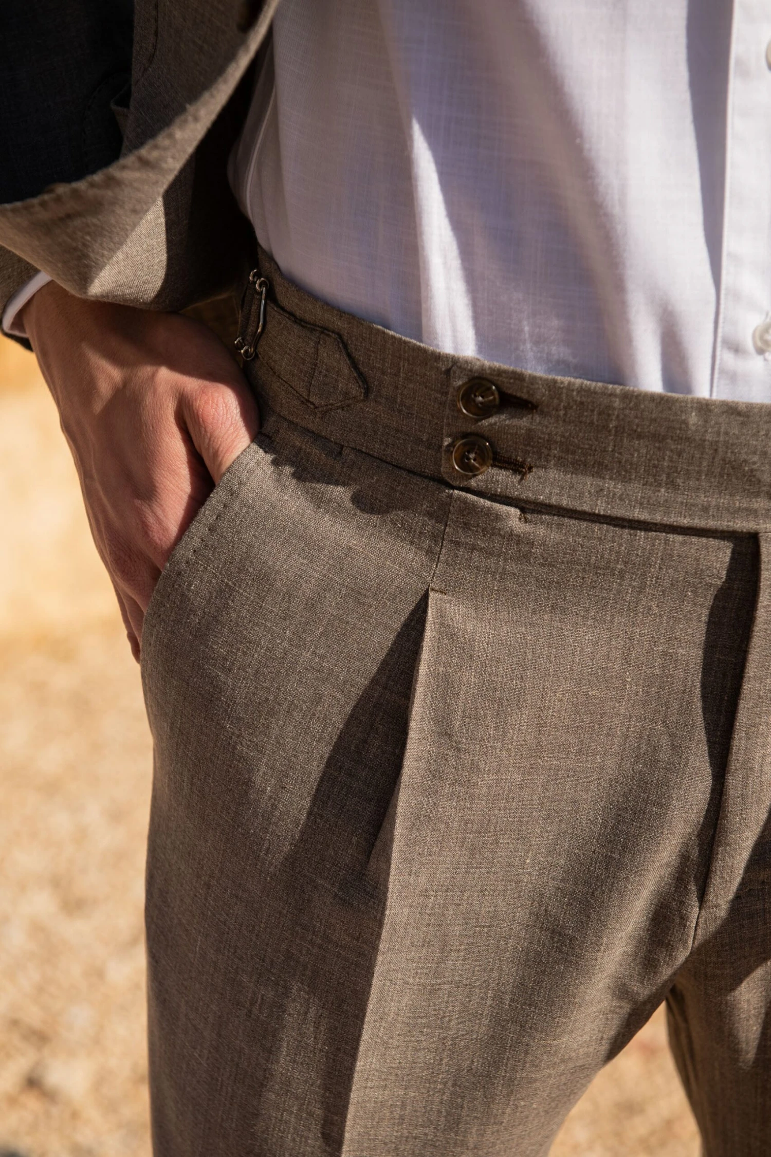 Tobacco Wool Silk And Linen Suit - Made In Italy 5 Tobacco Wool Silk And Linen Suit - Made In Italy - Image 3