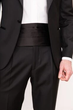 Black Silk Cummerbund - Made In Italy