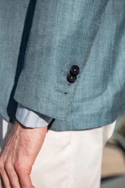 Water Green Herringbone Jacket In Wool Silk And Linen - Made In Italy 10 Water Green Herringbone Jacket In Wool Silk And Linen - Made In Italy -Pini Parma Clothing Store water green loro piana jacket wool silk linen 3