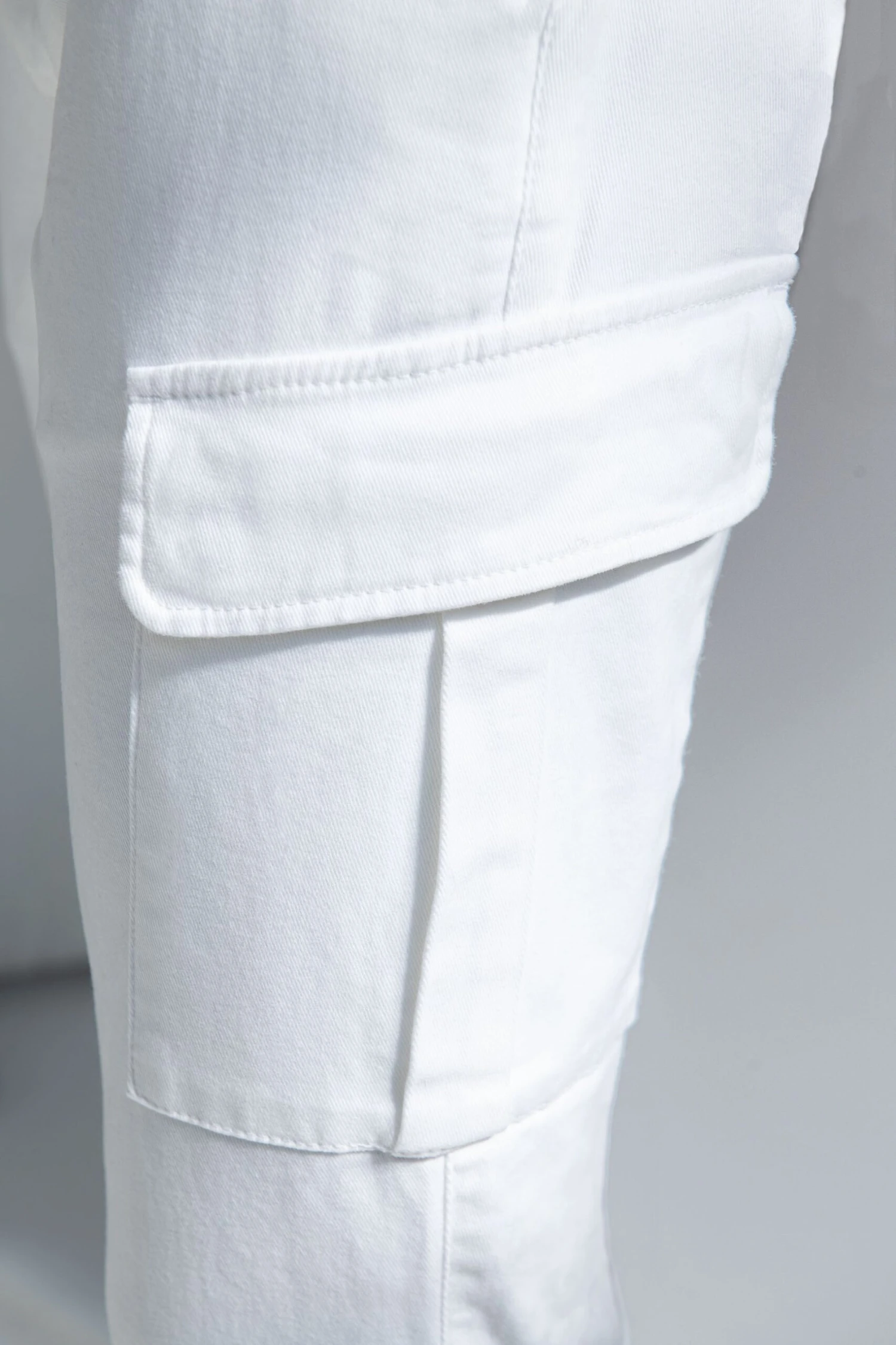 Off-white Stretch Canvas Cargo - Made In Italy 5 Off-white Stretch Canvas Cargo - Made In Italy - Image 3
