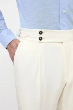 White Cotton Soragna Trousers - Made In Italy 7 White Cotton Soragna Trousers - Made In Italy -Pini Parma Clothing Store white cotton soragna trousers 3