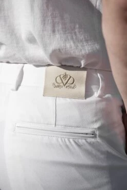 White Cotton Sirmione Trousers - Made In Italy -Pini Parma Clothing Store white cotton trousers sirmione 2