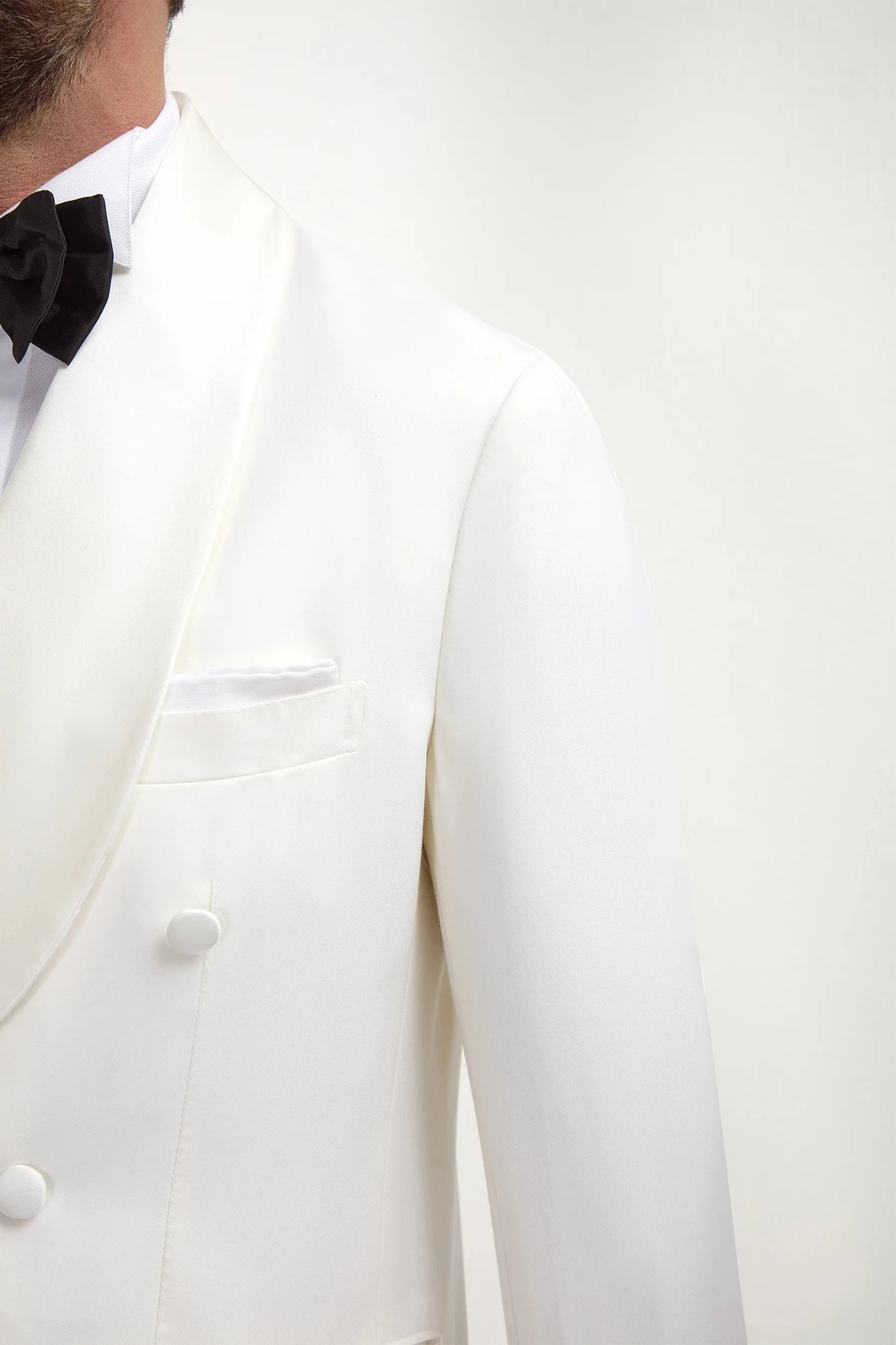 White Double Breasted Tuxedo Jacket - Made In Italy 4 White Double Breasted Tuxedo Jacket - Made In Italy - Image 2