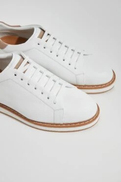 White Grained Sneakers - Made In Italy 10 White Grained Sneakers - Made In Italy -Pini Parma Clothing Store white grained sneakers 4