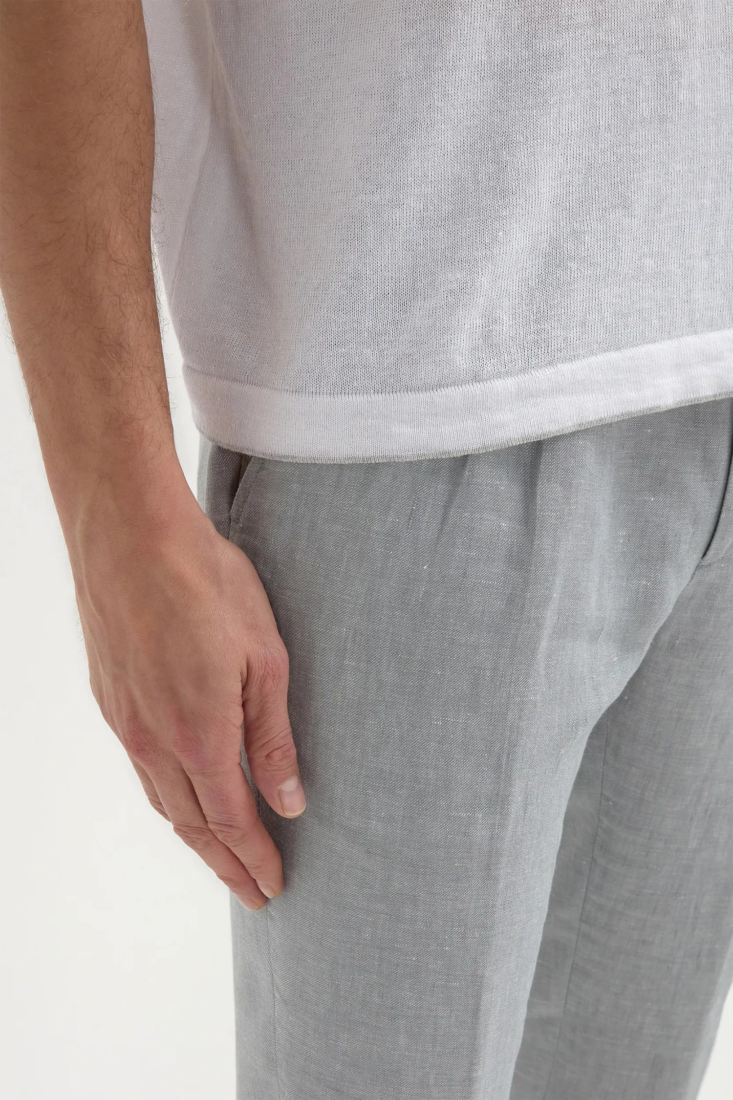 White Linen And Cotton T-shirt - Made In Italy 5 White Linen And Cotton T-shirt - Made In Italy - Image 3