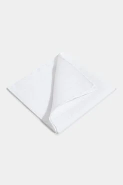 White Linen Pocket Square - Made In Italy