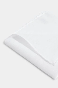 White Linen Pocket Square - Made In Italy -Pini Parma Clothing Store white linen pocket square 2