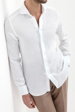 White Linen Shirt - Made In Italy