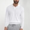 White Long Sleeve Polo - Made In Italy 2 White Long Sleeve Polo - Made In Italy -Pini Parma Clothing Store white long sleeve cotton polo 4