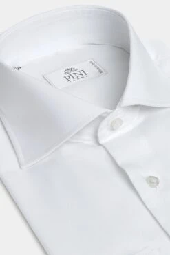 White Shirt With Double Cuff - Made In Italy